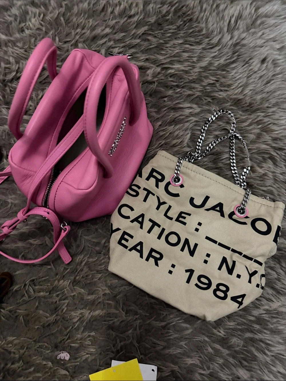 Marc Jacobs Pink Calfskin The Duet Mini Satchel Morning Glory